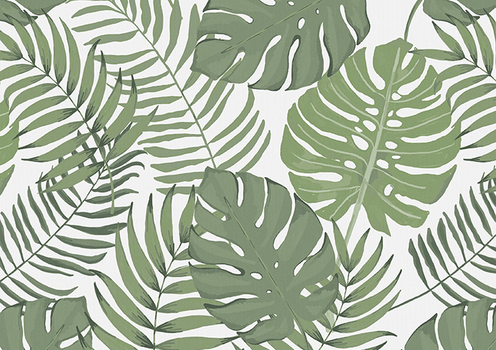 Lush Palms, White - Twist&Fit Roller Blind - Image 6